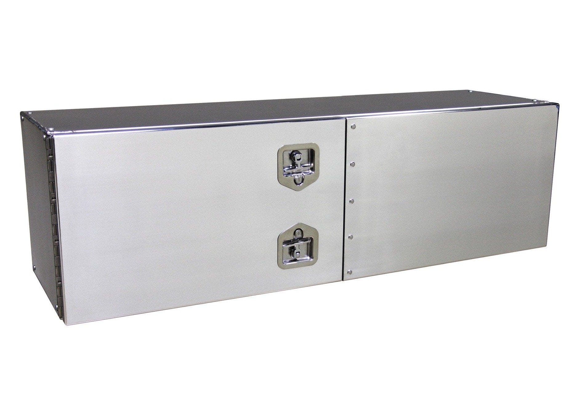 24 X 24 X 60 Inch Smooth Aluminum Tool Box With Lock Rod Latches & Double  Doors