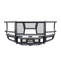 Chandler Truck Accessories 2024+ GMC 2500 3500 Full Brush Guard Front Bumper with winch mount and front reciever hitch in black powder coat