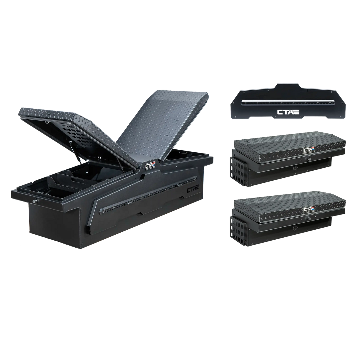 Chandler Truck Accessories 4-Piece ADAPT Gullwing Truck Bed Tool Box Storage System in black powder coat