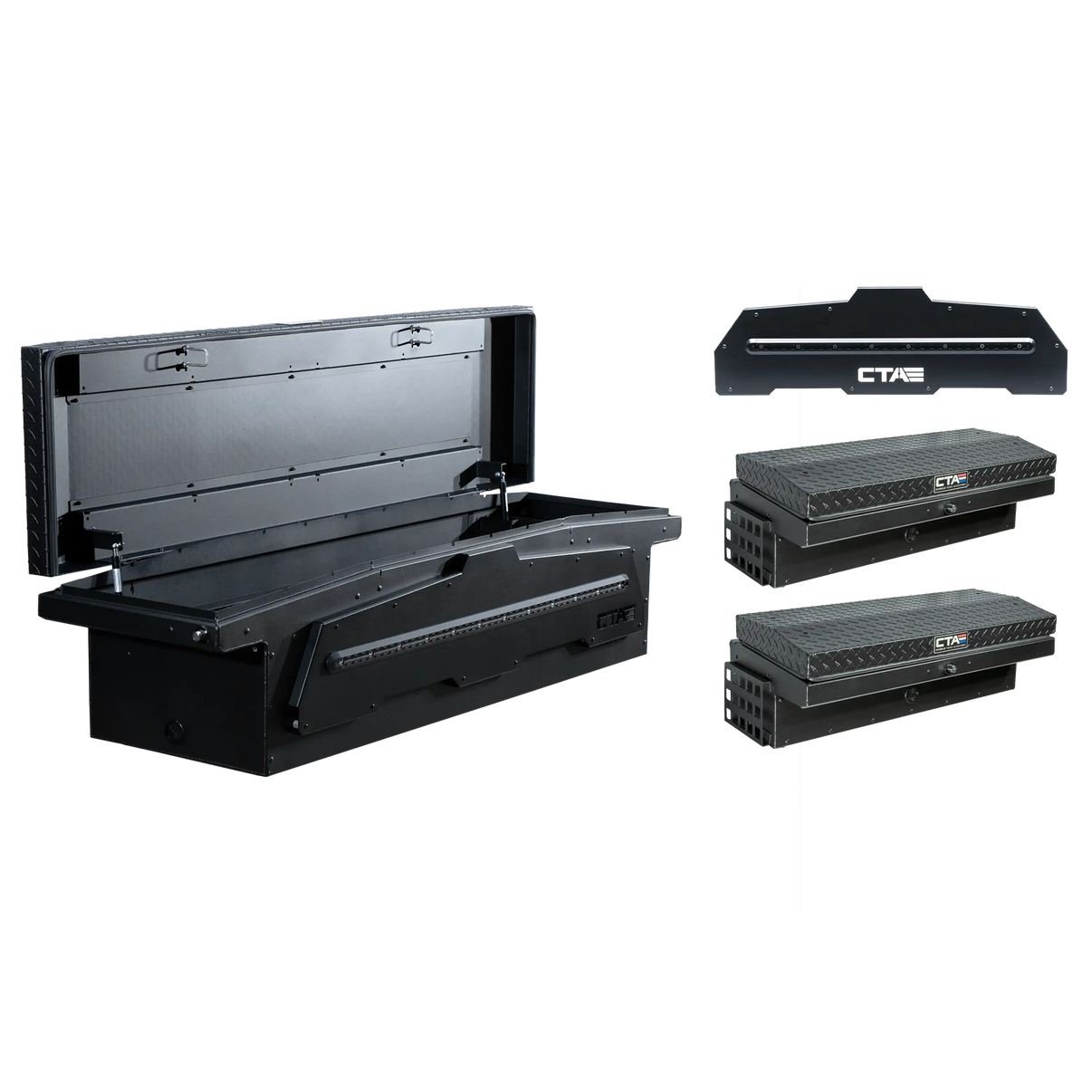 Chandler Truck Accessories ADAPT Single Lid Truck Bed Tool Box Storage System in black powder coat
