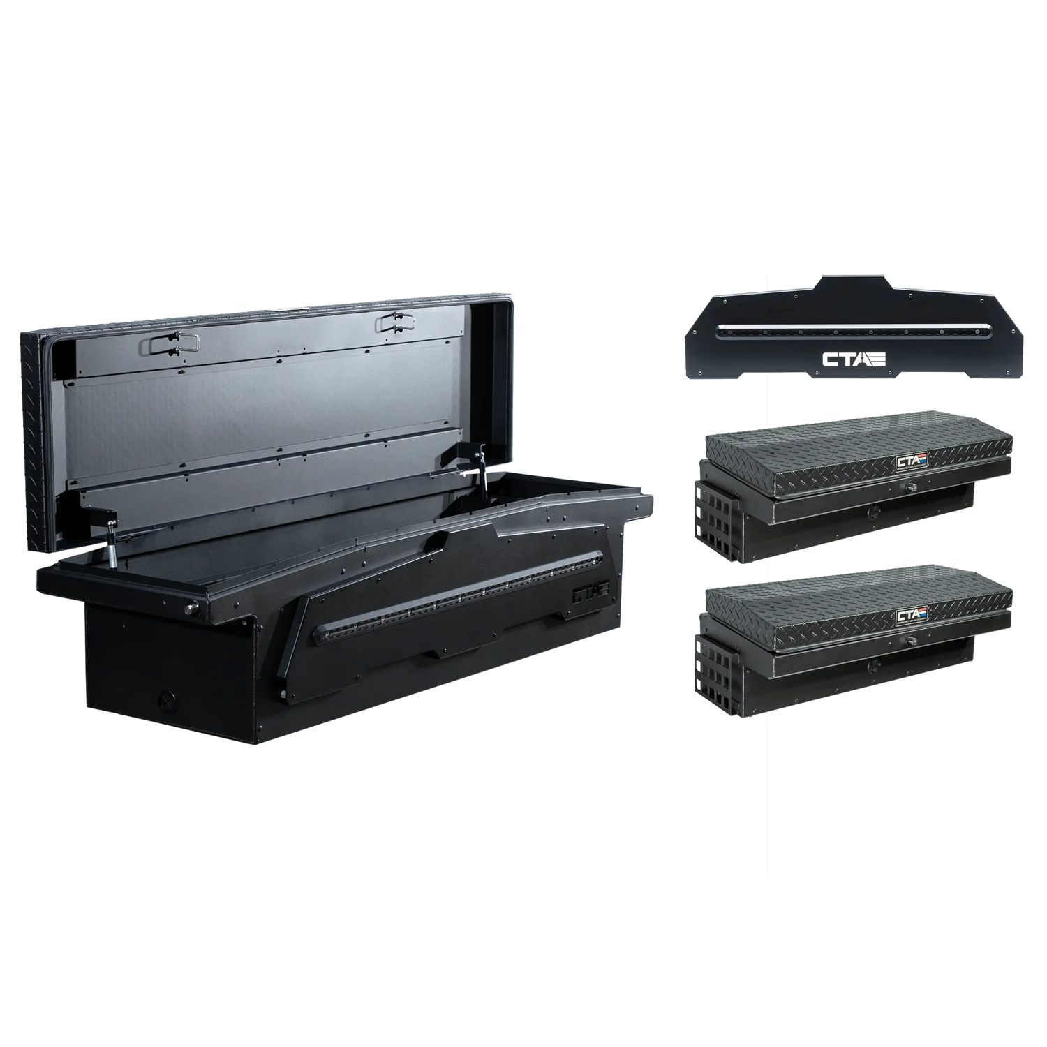 Chandler Truck Accessories ADAPT Single Lid Truck Bed Tool Box Storage System in black powder coat