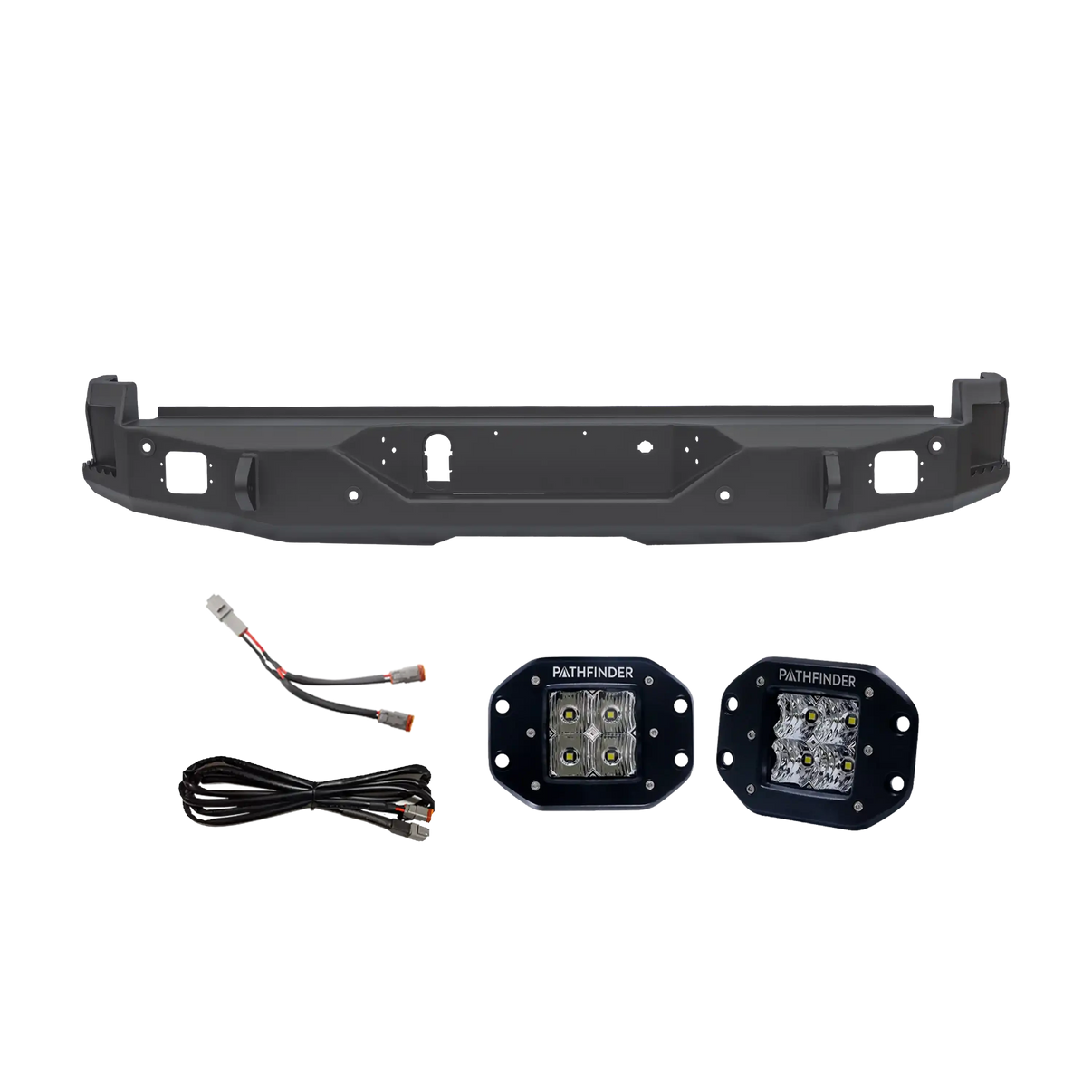 Ford F250 or F350 Rear Bumper kit for  from Chandler Truck Accessories including Pathfinder off road LED surface lights