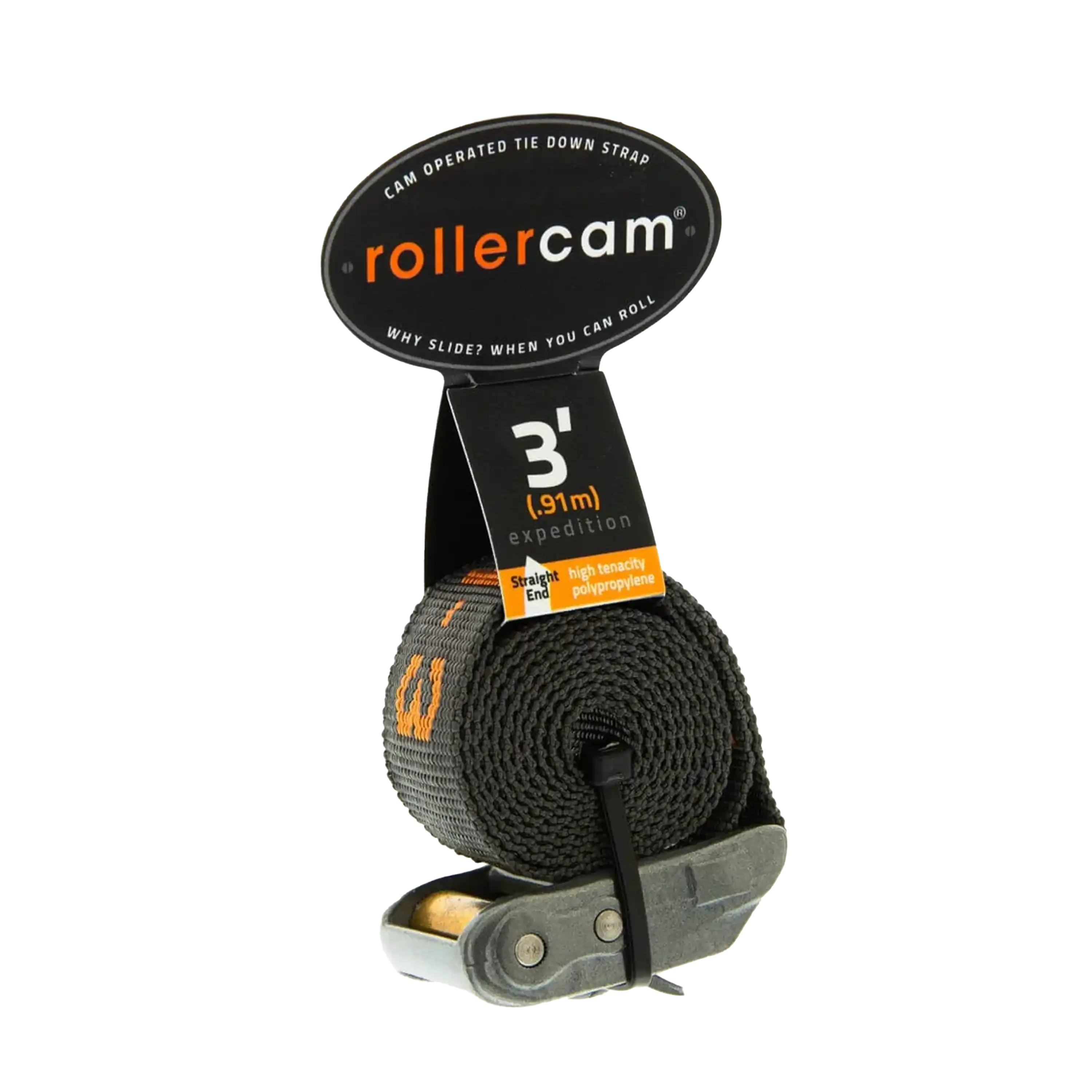 Rollercam - 1 inch Straight End Strap Storage Rollercam 3 Foot 