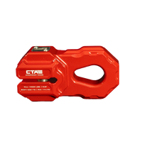 Image showing the front of a Red Chandler Truck Accessories Agency 6 billet aluminum winch shackle