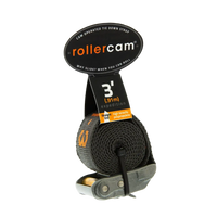 3ft Rollercam 1 inch Straight End Tie-Down Strap for securing truck bed cargo and tools to Chandler Truck Accessories ADAPT Truck Tool Boxes