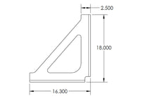 Diagram showing the dimensions of the 18x16 brackets included in the Underbody Toolbox Mounting Kit for Chandler Truck Accessories Truck Toolboxes