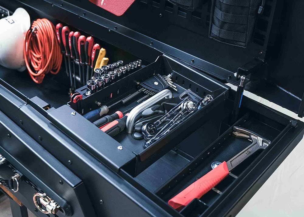 ADAPT Truck tool box tray filled with tools inside toolbox